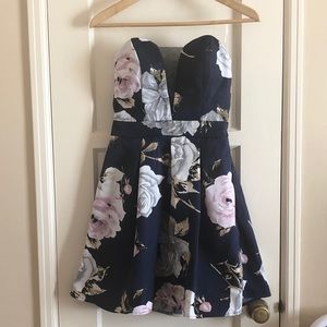 Speechless Floral Strapless Dress, size 5
